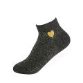 Embroidery Heart Love Glitter Socks Women Fashionable Silver Gold Silk Colorful Shining Sox Shiny Calcetines